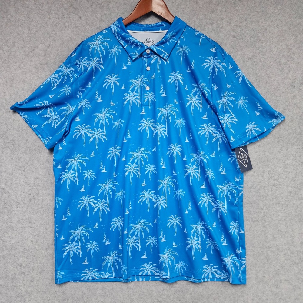 St. Johns Bay Performance Mens Classic Fit Short Sleeve Polo Shirt Quick Dry XL